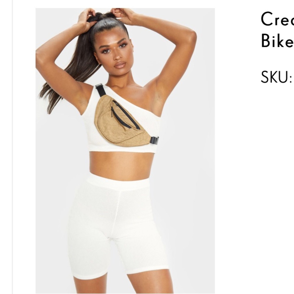 White ribbed cotton bike shorts... never worn